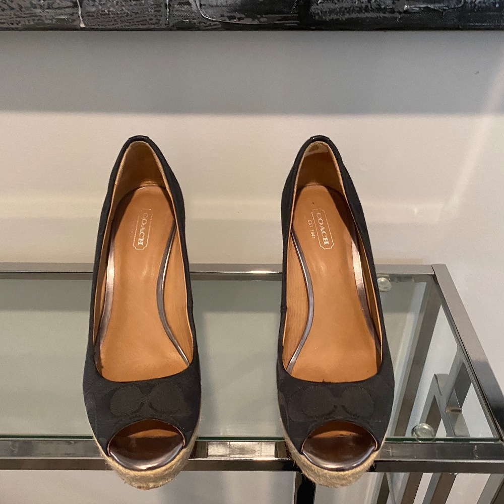 Coach espadrille wedge sandals